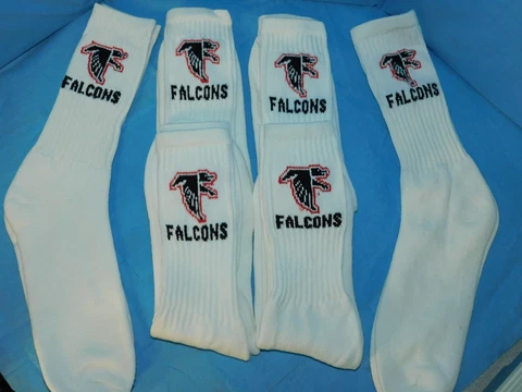 6 PACK ATLANTA FALCONS NFL SOCKS SIZE 10-13 LOGO EMBROIDERED ON TOP NEW Cover