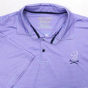 Camisa polo de golf Barstool Sports para hombre 3XL púrpura a rayas rendimiento elástica - Imagen 1 de 8