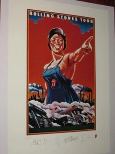 THE ROLLING STONES - PLATE/SIGNED TOUR LITHOGRAPH - 18" X 24" - Picture 1 of 1