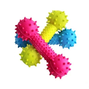 3 Pack Dog Double Bells Dumbbell Toy Puppy Chew Molar Clean Teeth Toy - Picture 1 of 6