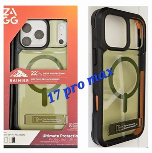 Zagg Rainier Snap iPhone 17 Pro Max Rugged Phone Case with Stand - Picture 1 of 5