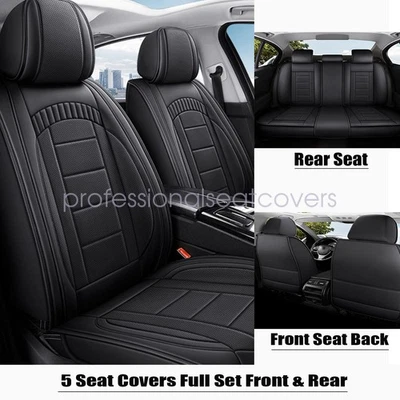 For Honda Accord Leather Seat Covers Full Set Front + Rear Protector Cushion - Image 1 of 4