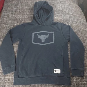 Under Armour Boys The Rock Black Hoodie Sweatshirt Size Youth Large - Picture 1 of 10