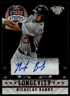 2015 Panini USA Stars & Stripes #77 Nicholas Banks Longevity Auto Ruby #/49 - Image 1 of 2