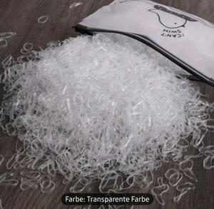 200 Stück Mini Haargummis , transparent, Schneller Versand - Bild 1 von 1