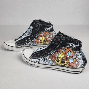 Ed Hardy Sneaker Herren 13 High Top Redhead Skull & Roses Tattoo Schuhe - Bild 1 von 7