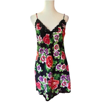 Vestido de renda vintage anos 90 Victorias Secret floral cetim etiqueta dourada P - Imagem 1 de 4