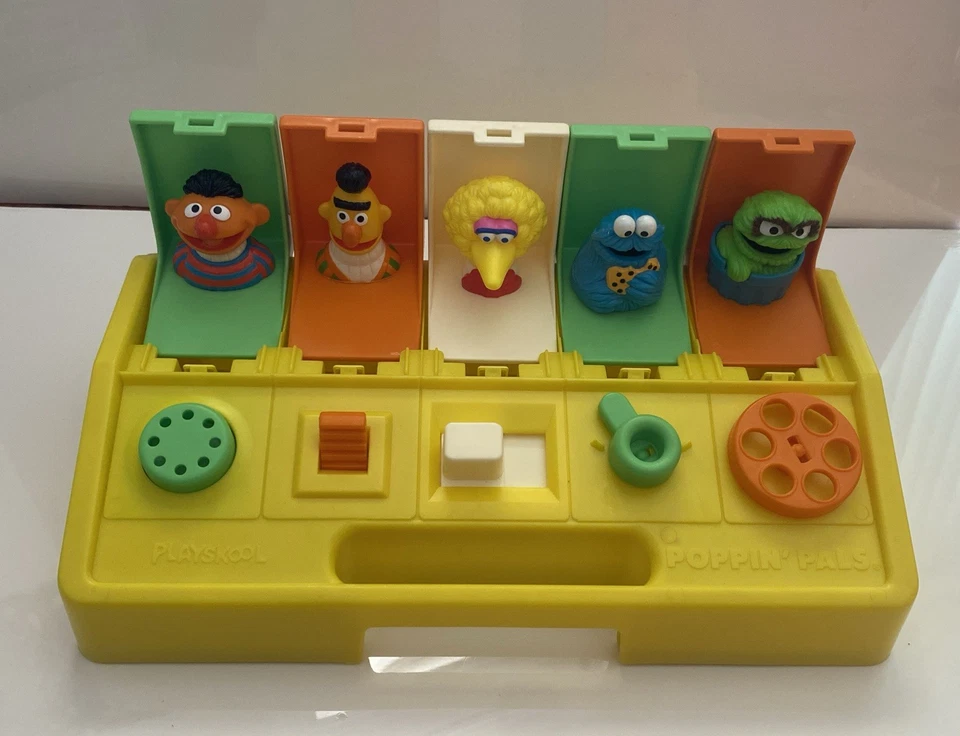 Monstruo de galletas vintage 1986 Playskool Poppin Pals Muppets Bert Ernie Big Bird Foto 1 de 4