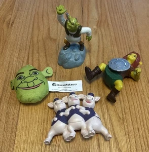 Lot Original 2001 Shrek Action Figures Pigs Toys Fiona Burger King - Picture 1 of 5