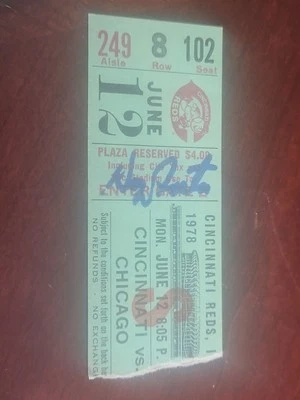 george foster signed ticket stub autographed cincinnati reds homerun hr 1978 - Image 1 of 2