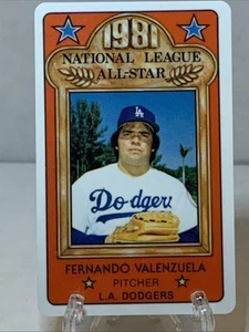 1981 Topps Perma Graphics Fernando Valenzuela Rookie All Star Credit Card RC - Picture 1 of 2