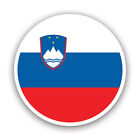 Round Slovenian Flag Sticker Decal - Weatherproof - Slovenia Svn Si Circle