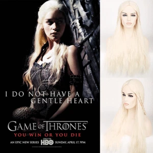 Game of Thrones Daenerys Targaryen Middle hair Cosplay Wig heat resistant - Picture 1 of 9