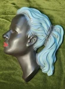 ART DECO LADY WALL PLAQUE MADE IN WEST GERMANY. ORIGINAL - Picture 1 of 12