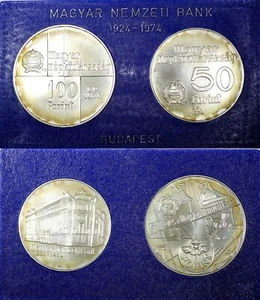 JUEGO BANCO HUNGRÍA Plata MAGYAR NEMZETI 1974 50 florines, 100 florines KM# 601.603 - Imagen 1 de 3
