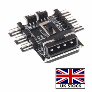 PC IDE Molex Sdoppiatore da 1 a 8 Vie 3 Pin Ventola di Raffreddamento Hub Presa di Alimentazione - UK STOCK - Foto 1 di 5