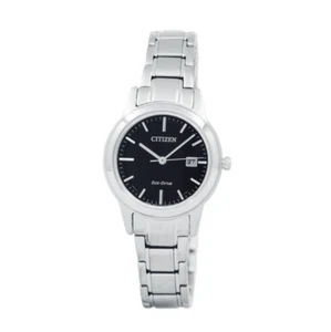NEW Citizen Ladies Watch Eco-Drive Silver Stainless Steel FE1081-59E Date Black - Picture 1 of 2
