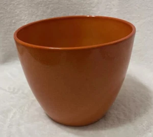 Orange Planter Flower Pot/bowl made in Germany 5 1/4 Tall And 5 1/4 Wide. - Picture 1 of 6