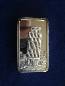 1974 Jacques Cartier Mint Leaning Tower of Pisa Unlisted Silver Art Bar B0840 - Picture 1 of 4