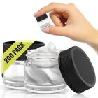 (200 Pack) 5ml Thick Glass Jars with Black Lids - Airtight Containers for Oil...