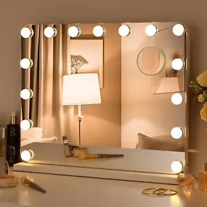 Hollywood Schminkspiegel Tischspiegel mit 15 LED Beleuchtung USB Dimmbar 58x46cm - Bild 1 von 9