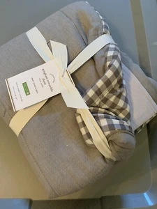 Pottery Barn Gingham Check Reversible Euro Quilted Sham GRAY New In Packaging - Picture 1 of 4