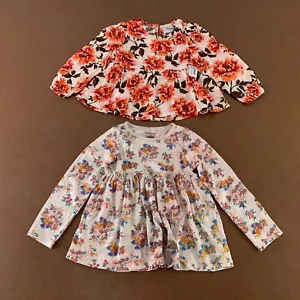 Toddler Girl 4T Old Navy First Impressions Long Sleeve Floral Print Tops New - Picture 1 of 8