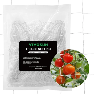 Сетка шпалерная для растений VIVOSUN 5 X 30 футов, высокопрочная сетка для выращивания полиэстера для сада - Изображение 1 из 4