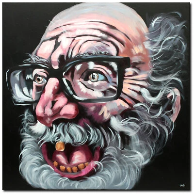 NOVAARTE Acryl Bild Gemälde Mann Abstrakt Malerei Opa Kunst Modern Zahn ORIGINAL - Bild 1 von 4