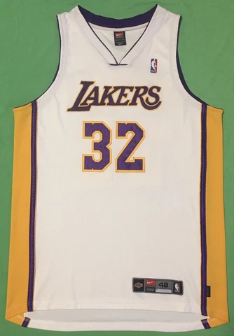 Vintage Authentic Nike Magic Johnson Los Angeles Lakers White NBA Jersey Sz 48 Cover
