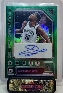 DAY'RON SHARPE AUTO 2023-24 DONRUSS OPTIC SIGNATURE SERIES GREEN PRIZM SS-DSP - Foto 1 di 3