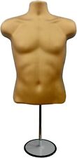 Male Mannequin Body Form Hanging Torso Bust Display Plastic 3/4