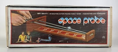 Rare! Vtg Space Probe Wood Tabletop Game Defy Gravity w/ Steel Ball In Box #601 - Image 1 of 4