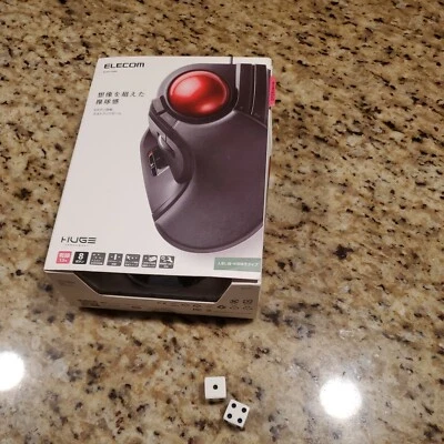 ELECOM M-HT1DRBK Wireless HUGE Trackball Mouse Black Extra Large JAPAN M-HT1DRBK - Image 1 of 3