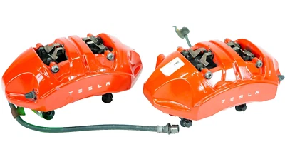 17-24 Tesla Model 3 OEM Front Left & Right Brake 2 Calipers Red Pair Set 5097 - Изображение 1 из 4