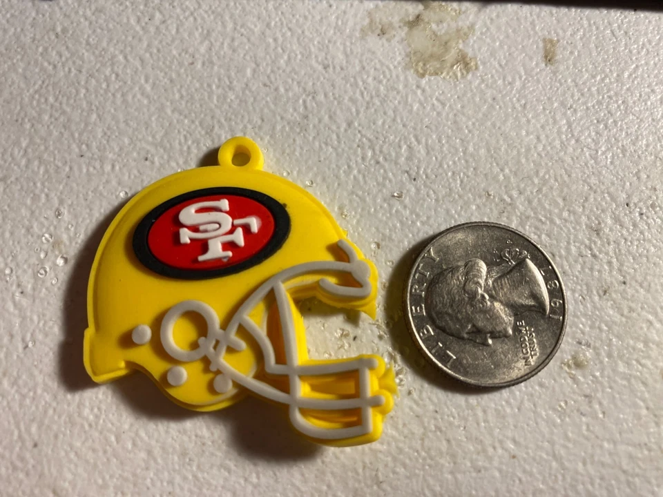 San Francisco 49ers, rubber helmet charms, 2 pack for DIY projects, - Image 1 of 1