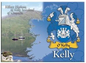 Imán de nevera con imagen metálica recuerdo nombre familiar irlandés Kelly Irish regalo - Imagen 1 de 2