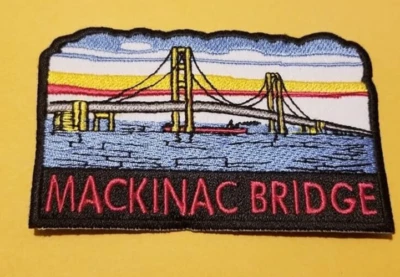 BURNSEYS CUSTOMS The Mackinac Bridge Michigan Embroidered Destination Patch 2.25x3.5"