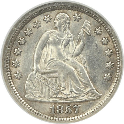 1857-O Seated Liberty Dime 10c, NGC MS 62 Cover