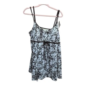 Vintage Suit Yourself Size 24 One Piece Swim Dress In Chocolate Brown Floral NWT - Picture 1 of 10