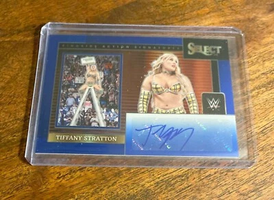 TIFFANY STRATTON 2024 Panini Select WWE Ringside Action Signatures Auto Blue /49 - Image 1 of 2