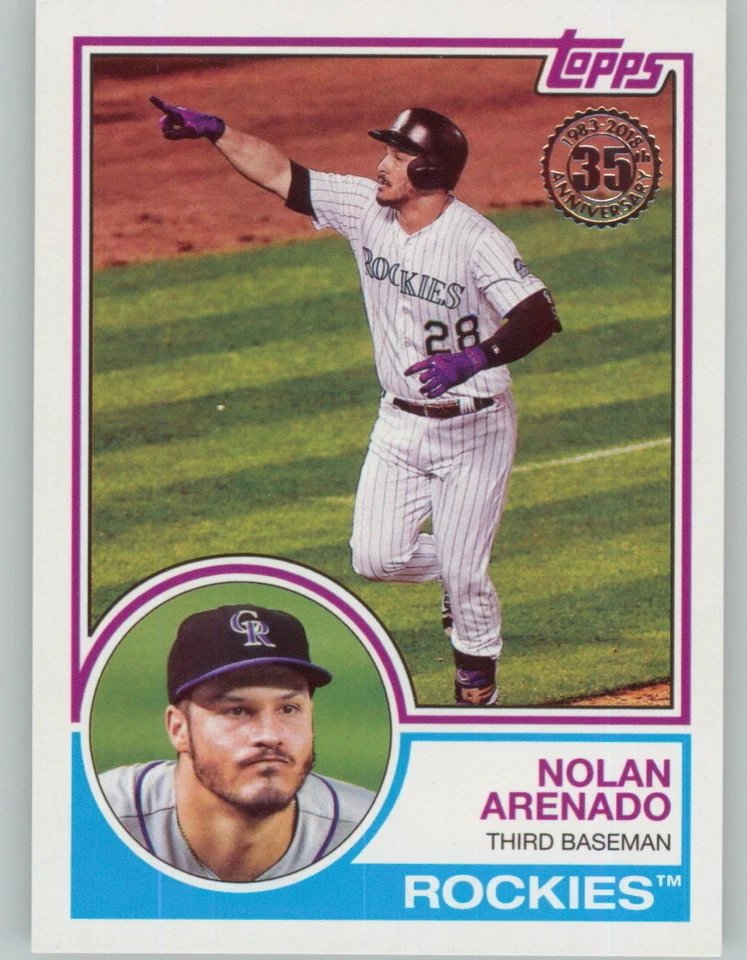 NOLAN ARENADO 2018 Topps Series 1 1983 TOPPS 35th Ann. Insert #83-58 ROCKIES - Image 1 of 1