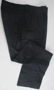 LANDS END Black Twill Cargo UNHEMMED Pants Womens 16 Petite ~NEW~ - Picture 1 of 7