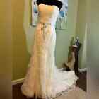 Vintage Lace Fitted Wedding Gown With Chapel Train