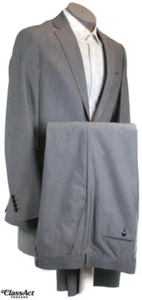 JF J Ferrar 2 Piece Suit Mens Gray Slim Fit 2 Btn 42R Flat fronts 38" Wasit - Picture 1 of 10