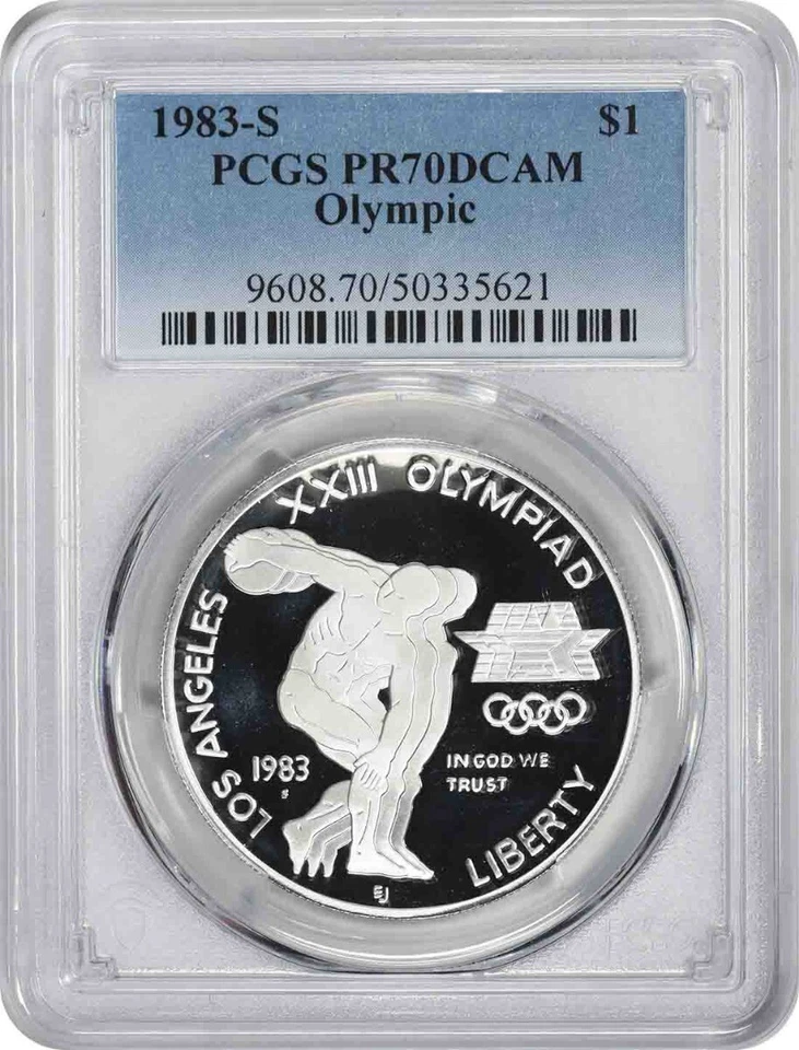 1983-S Olympic Silver Commemorative Dollar PR70DCAM PCGS Proof 70 Deep Cameo - Image 1 of 2