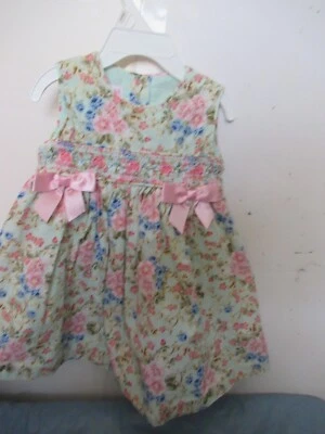 P56 Girls size 18 Months Multicolored Floral Bonnie Baby Hand Smocked Dress - Image 1 of 4