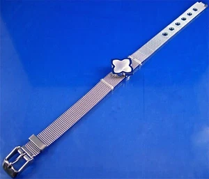 EDELSTAHL MESH GÜRTELSCHNALLE ARMBAND MIT MOPP BLUME, 6,5 BIS 7,5" - Bild 1 von 6