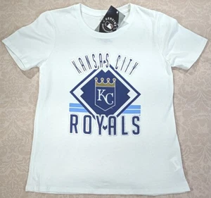 GENUINE MERCHANDISE Girl T-Shirt size XL 14/16 White KC Royals Crew Neck S/S NWT - Picture 1 of 17