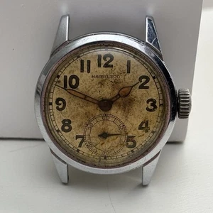 Reloj Pulsera Hamilton 987A Roto Años 40 Cuerda Manual Departamento Orden de EE. UU. Militar Segunda Guerra Mundial - Imagen 1 de 7
